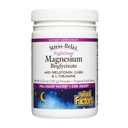 Naturlige faktorer Stress-Relax Nighttime Magnesium Bisglycinat - Støtter søvn og avslappning* - med Melatonin, L-Theanine & GABA - Tropical Flavor - 4,23 oz