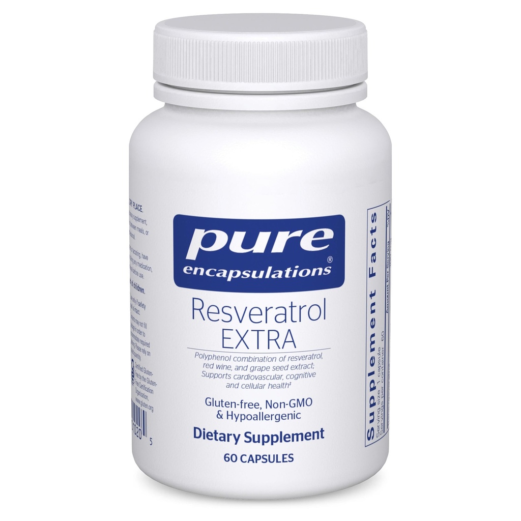 Rene innkapsler Resveratrol EXTRA - 100 mg Trans-Resveratrol - For sunn Cellular & Cardiovaskulær funksjon* - Antioksidanter Supplement - Ikke-GMO & Glutenfri - 60 kapsler