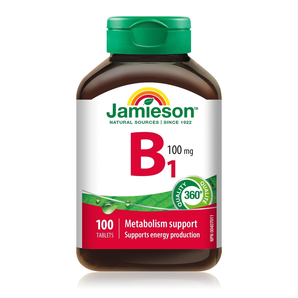 Jamieson vitamin B1 (Thiamine) 100 mg, 100 tabletter