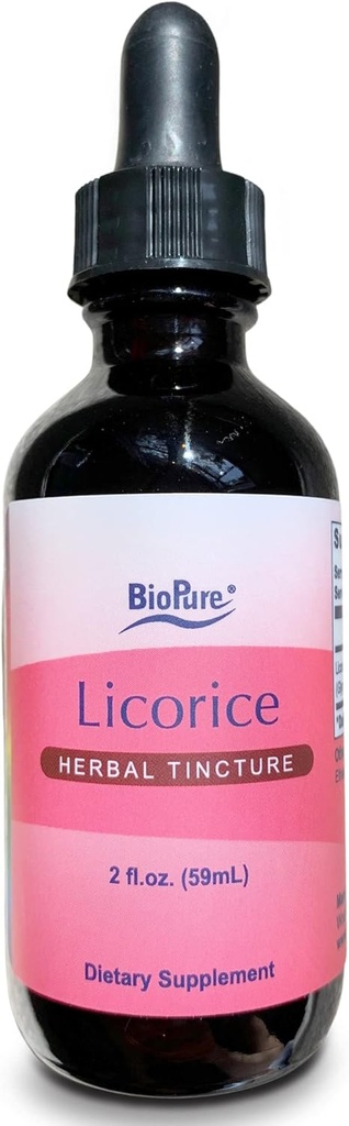 BioPure Licorite Tinktur – Potent Botanisk ekstrakt av lakritsrot, en herbal Adaptogen som lindrer Throat og støtter øvre respirasjon, immun og gastrointestinal systemfunksjon – 2 fl oz