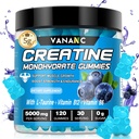Kreatin Monohydrat Gummies 5000 mg for menn og kvinner, sukkerfri, lav i kalorier, med L-Taurin + vitaminer for å øke muskel styrke