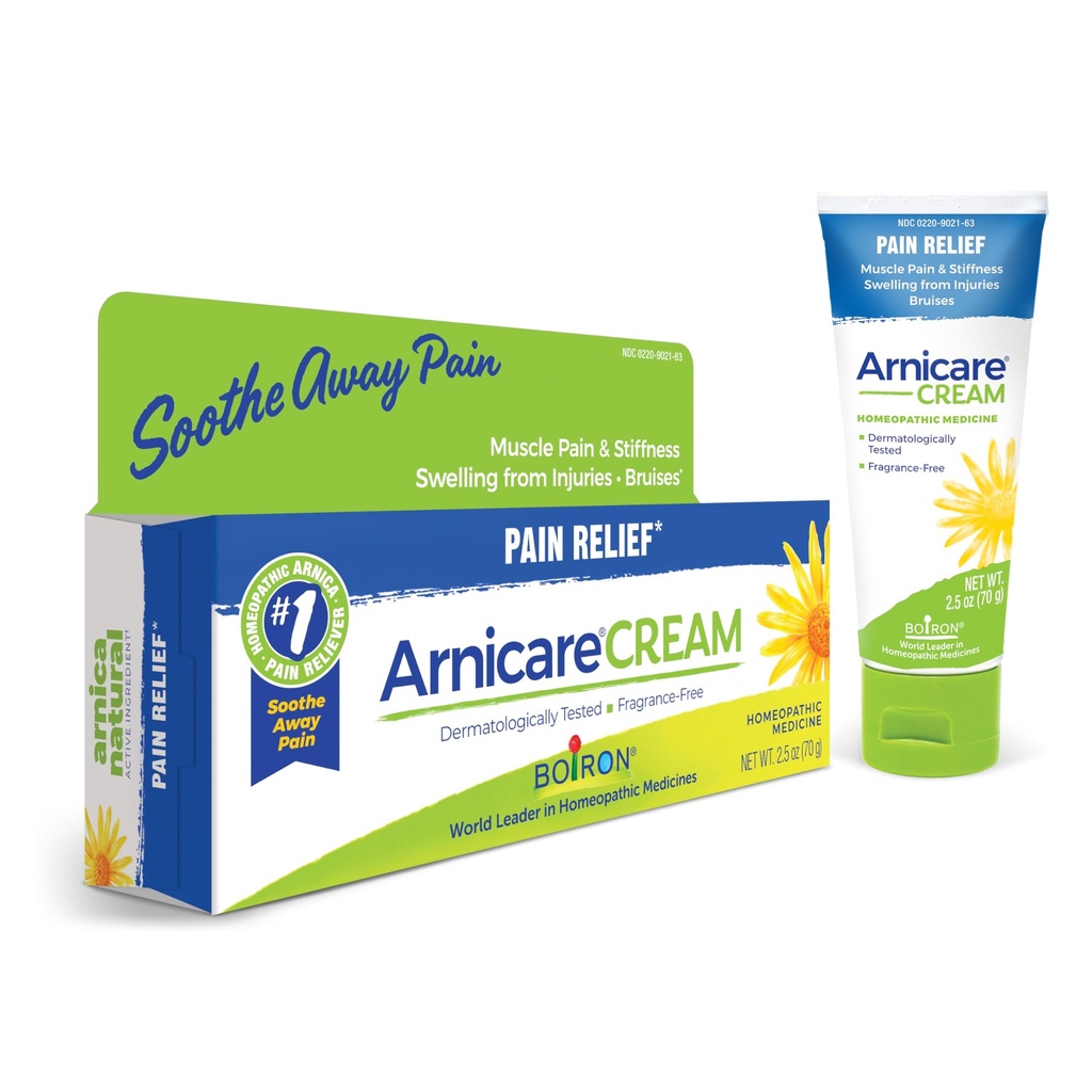 Boiron Arnicare Cream for ledsmerter, muskelsmerter, svimmelhet, stivhet og misbruk - rask fravær og fragrance-fri - 2,5 oz