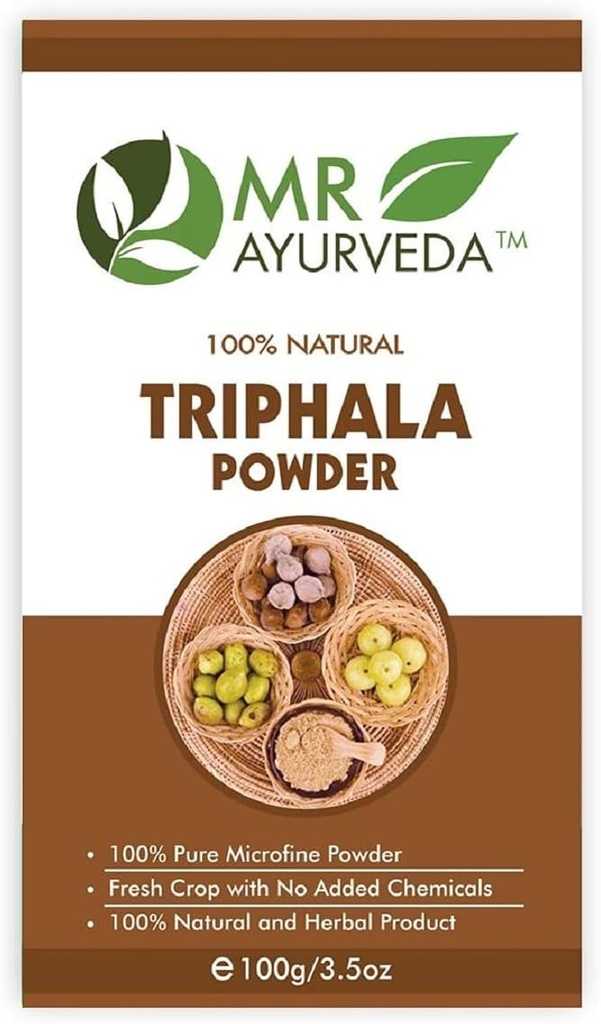 Elleve Zone 100 ren Tripala pulver | Tripala pulver til hud | Tripala pulver organisk | Tripala pulver til hår | Tripala pulver til ansikt | Ingen lagt til kjemikalier, 100 gram