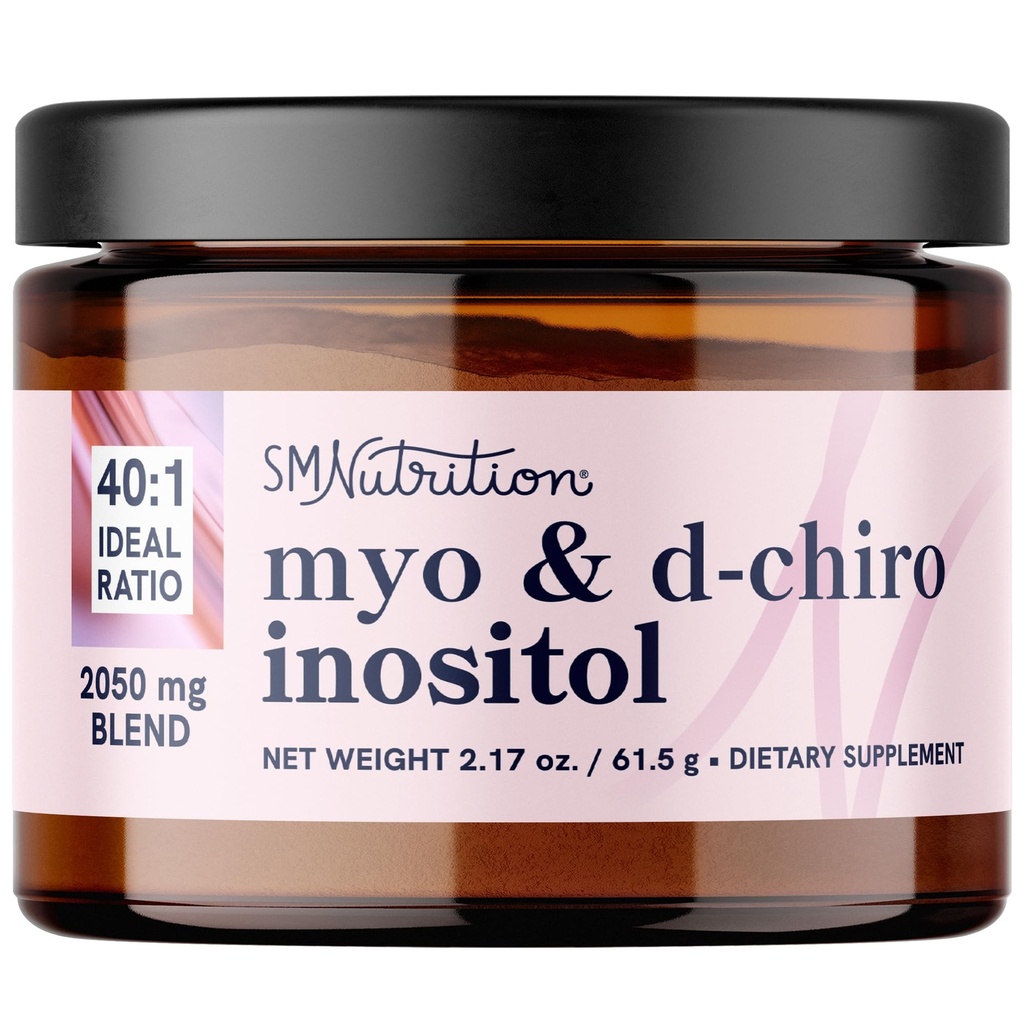 Myo-Inositol & D-Chiro Inositol pulver  Hormone Hormon Balanse for kvinner | Ideell 40:1 Ratio | Myo 2000mg, D Chiro 50mg | Regulere Menstruell syklus og støtte Ovarian helse | 30 serveringer, 2.17 oz.