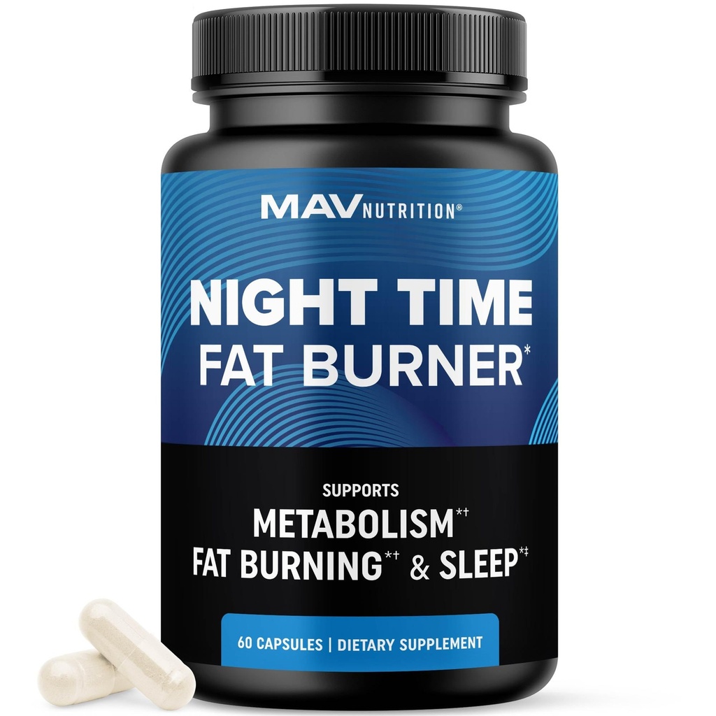 Natttid fettforbrenner for vekttap støtte og søvnhjelp | Appetitt Suppressant, Carb Blocker, Nighttime Metabolisme Booster for mage fettforbrenner & natt Shred med Melatonin | Non-GMO, Vegan 60ct