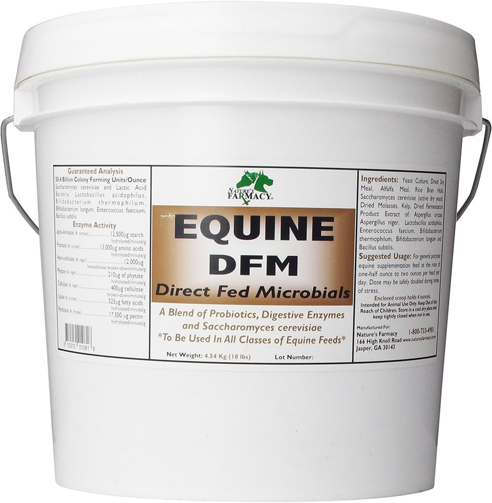Naturens Farmacy Equine DFM (Direct Fed Microbial) Live Probiotika, Enzymes 50 milliarder CFU Ounce (5 pund)