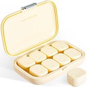 Daglig Pill Organizer, 8 Sammenligninger Bærbar Pill Case, Moisture-Proof Pill Case, Pill Dispensers, Reise piller Container, å holde vitaminer Pills Cod Liver Oil Vanlige tabletter (Cream White)