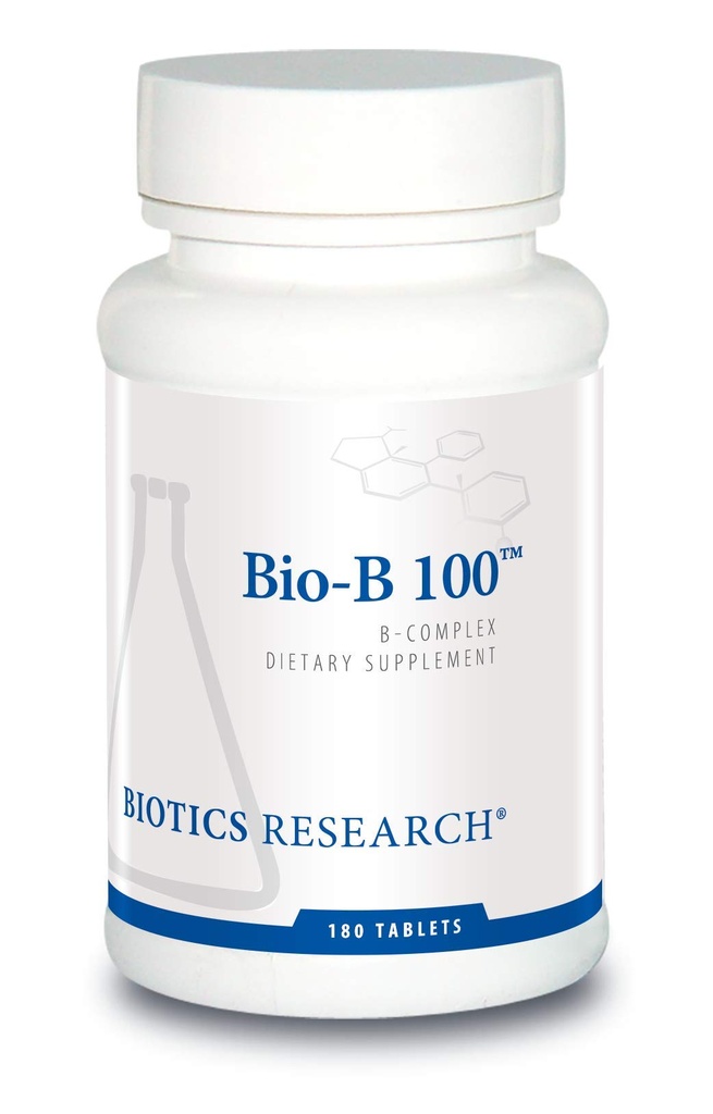 Biotics Research Bio B 100 - Vitamin B kompleks fremmer energi og helse - 180 tabletter
