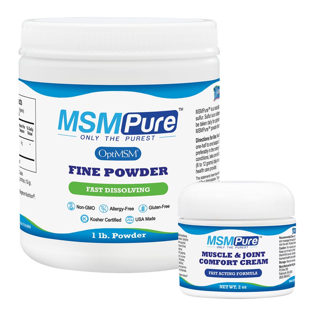 KALA Helse MSMPure Fine pulver 1lb og muskel & ledd cream 2oz bundle