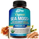 NutriFlair Organic Sea Moss 1600 mg, 120 kapsler Plus Bladerwrack & Burdock - Prebiotic Super Food - Immunsystem & Digestiv Helse - Thyroid, Helse, Keto Detox, Gut