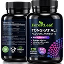 Tongkat Ali og Fadogia Agrestis for menn Supplement w / Bioperine - Tonkat-Ali Max styrke 200:1 Ekstrakt - Long Jack Tongkat-ali for menn - Muskelvekst, ytelse og energi - 120 pulverkapsler