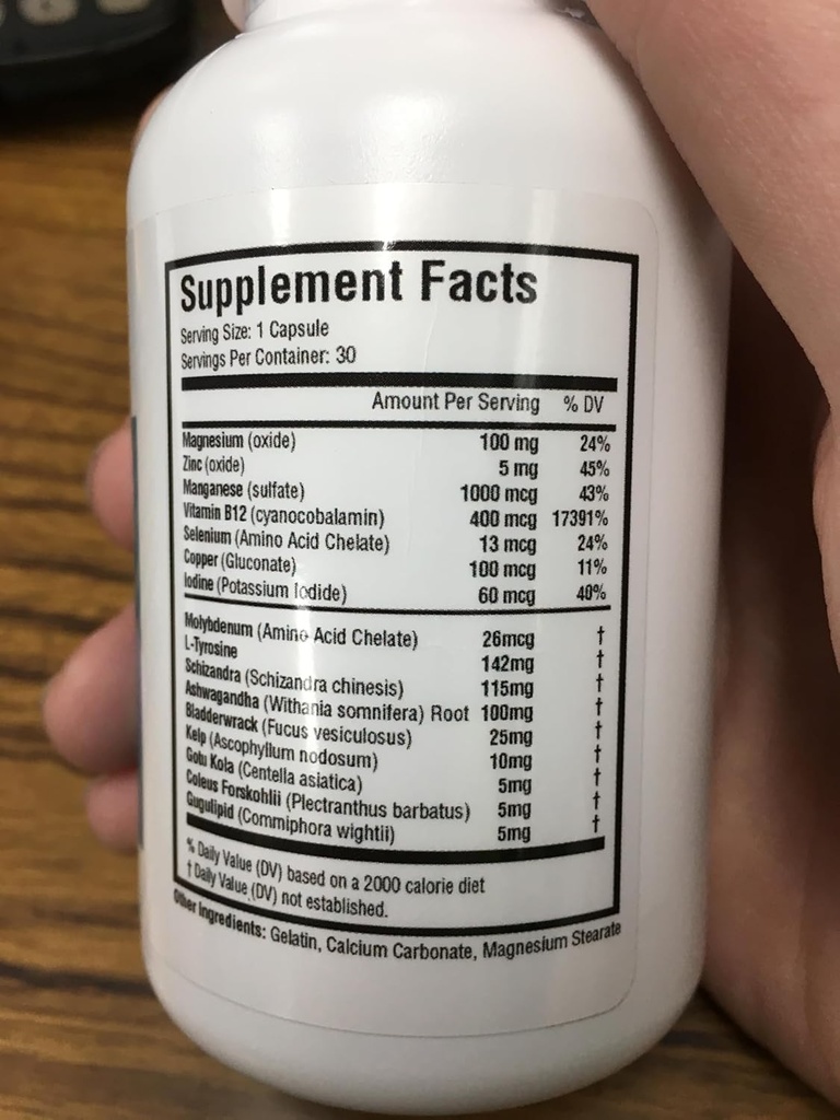 Thyrogenix - Thyroid funksjonsstøtte - 1 flaske -30 kapsler - Adrenal Glands Support-Hormonal Balance Support