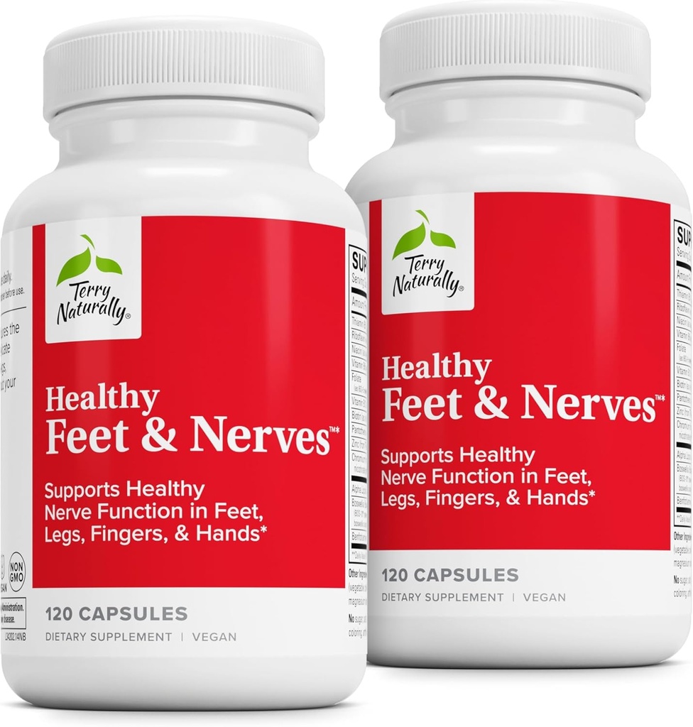 Terry naturlig sunne føtter og nerver - Herbal Supplement med Bioactive vitamin B12 - Sirkulasjon & Nerve Helse støtte Supplement - Vegan kapsler med Boswellia Serrata - 120 kapsler (Pack of 2)