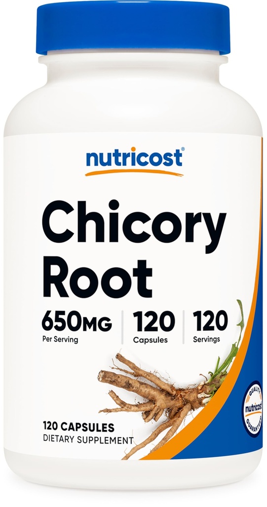Nutricost Chicory Root 650 mg per kapsel - 120 Plantebaserte kapsler, ikke-GMO, Glutenfri