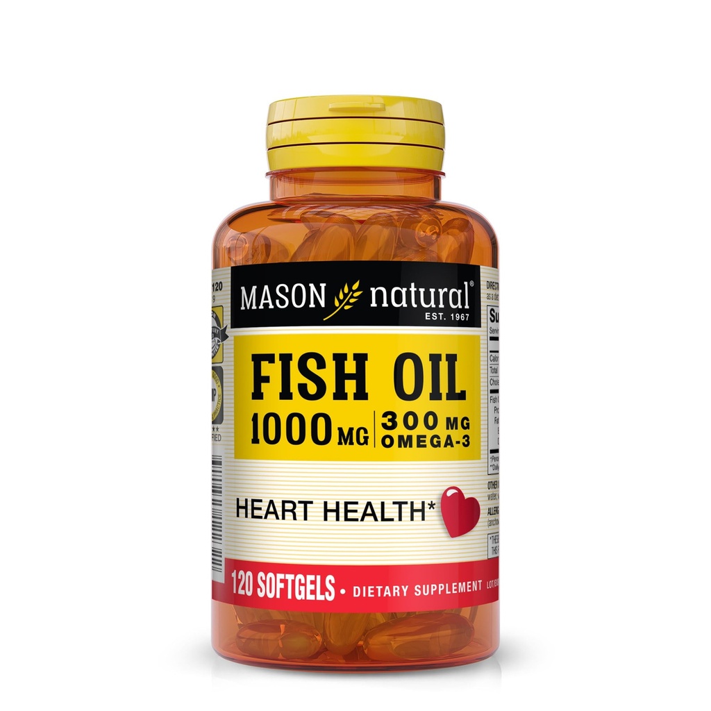 MASON NATURAL Mason Fish Oil 1000 mg Omega-3 Softgels