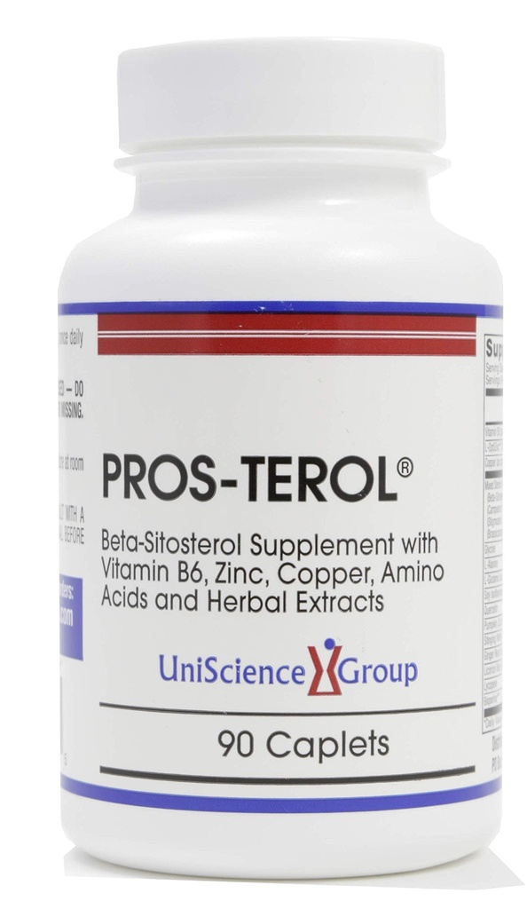 Pros-TEROL, Prostata Relief med 900 mg Plantesteroler med Pumpkin Seed, Stinging Nettle Root, Ginger Root, Licorice Root Extracts 90 Caplets