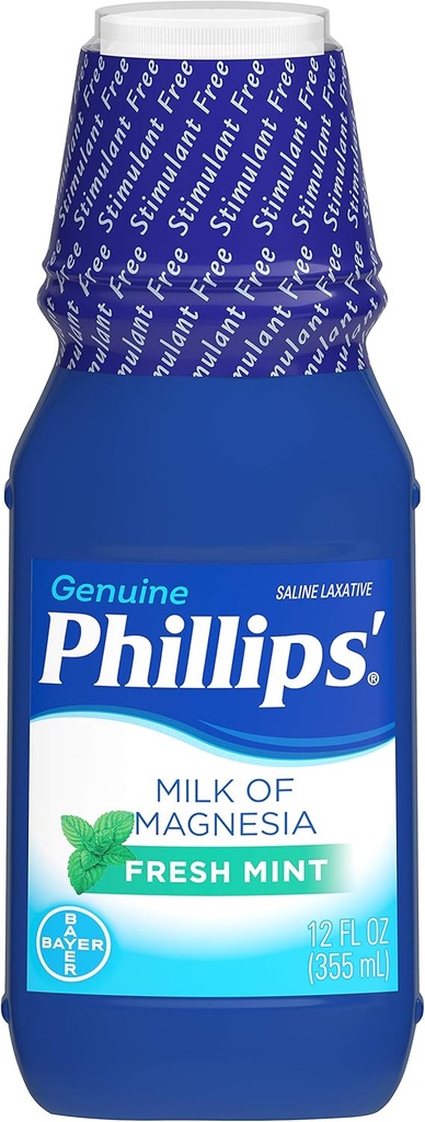 Phillips' Melk of Magnesia Laxative, Fresh Mint, 12 Fl Oz (Pack of 2)