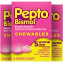 Pepto Bismol Chewable tabletter for hemmighet, Heartburn, Indigestion, Upset Mage, og Diarrea Relief, Original Flavor, 90 Totalt (3 Pakker med 30)