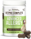 VetPro Advanced Allergi og kløe støtte for hunder - støtter sesongmessige allergier, kløende hud, & immunitet - Forbedret med lakseolje, probiotika og kolostrum for allergier, immunstøtte, og gut helse