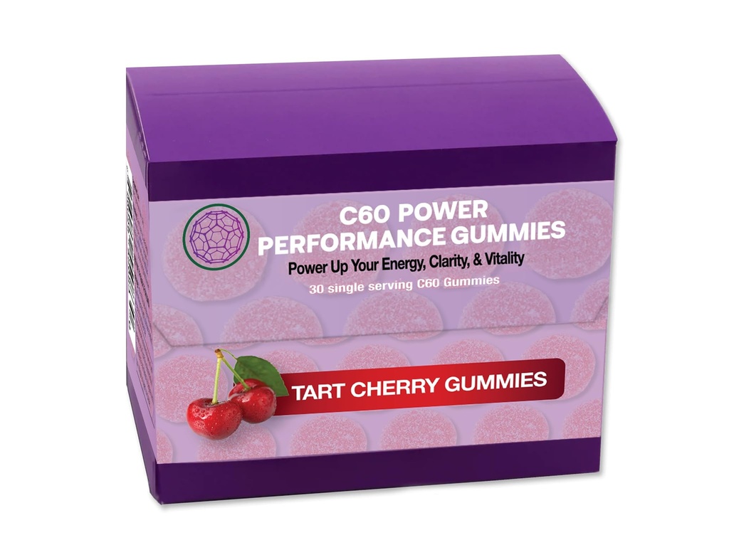 C60 Power C60 Gummies - naturlig velvære støtte for menn og kvinner, 99,99 % ren sublimert karbon Fullere, fremmer energi, mental klarhet, og utholdenhet - 30 Teller
