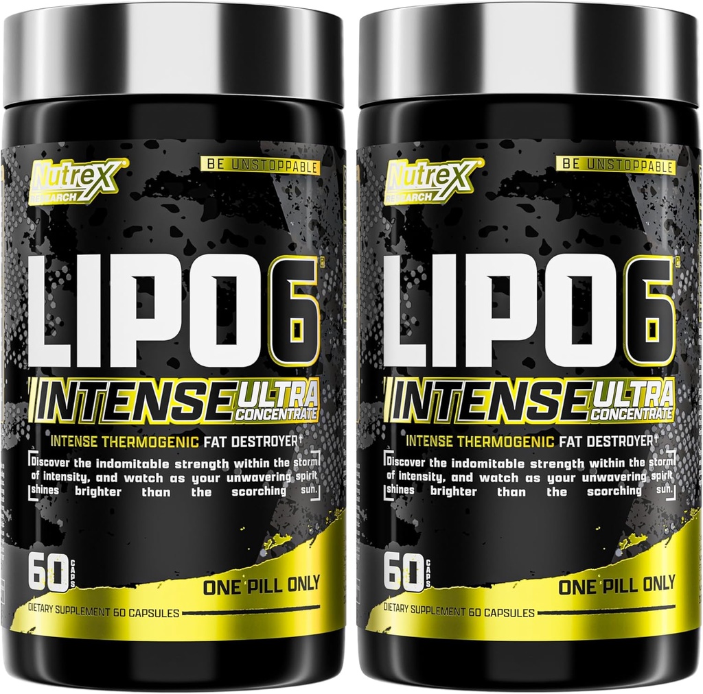 Nutrex forskning Lipo6 svart Intense Ultra konsentrat termogene Belly fettforbrenner for menn og kvinner | Diett vekttap Supplement og aptit Suppressant | Pakke med 2
