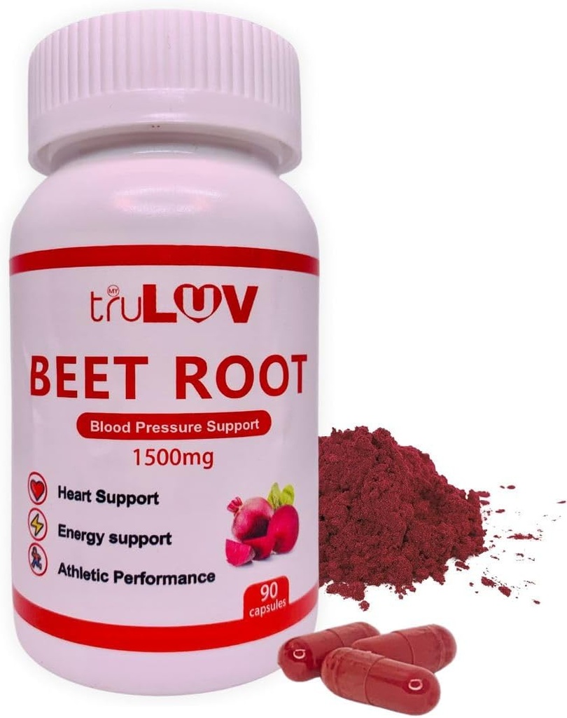 Beet Root Capsules 1500mg, 90 Count – Støtter helse