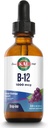 KAL B12 1000 mcg DropIns, høy absorpsjon flytende B12 vitamin, sunne energi kosttilskudd for metabolisme, hjerte helse, nerve, rødt blodcelle støtte, naturlig grape flavor B12 dråper, 196 serveringer, 2oz