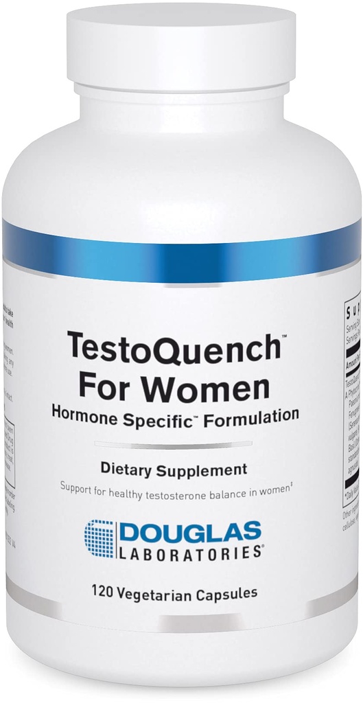 Douglas Laboratories TestoQuench for kvinner - Minne, hud, hår og hjerte helse supplement* - Med Sag Palmetto, Holy Basil & Fennel frø - 120 Vegetariske kapsler