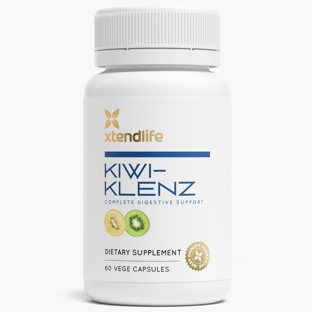 Xtendlife Kiwi-Klenz Digestive og Gut Support Supplement for utblåsing, gass og indigestion - Naturlig Prebiotic with Health Enzymes - 30 dagers forsyning