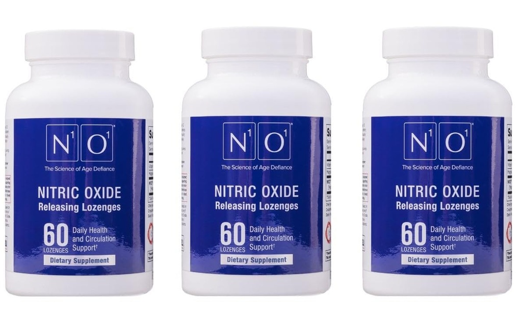 N1O1 Nitric Oxid Lozenges for hjertehelsestøtte - Dietttilskudd for blodstrøm, oksygen og blodtrykk - 180 tall