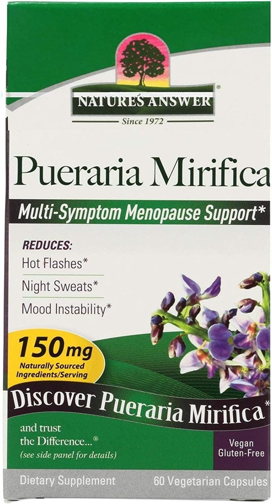 Naturens svar Pueraria Mirifica Kapsler 60 greve | Kvinne reduktiv støtte | glatt hud & hår Supplement | Naturlig Menopause Aid
