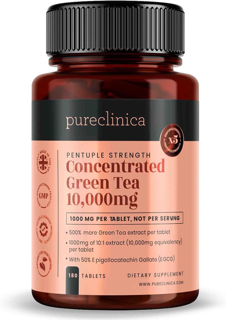 pureclinica konsentrert grønn te 10.000mg x 180 tabletter