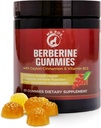 Premium Berberine Gummies 1500mg - Sugar-Free Metabolisme Støtte med Ceylon Cinnamon, Chromium, Magnesium, Sink & B12-60 Count