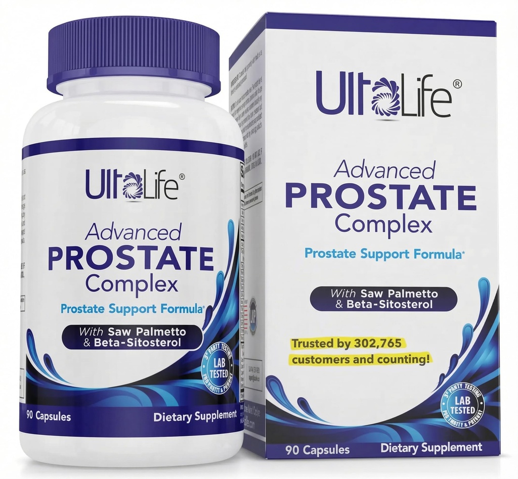 ULTALIFE Avansert så Palmetto Prostata Supplement for menn med Beta Sitosterol fremmer urinkomfort, søvn kvalitet og prostata helse 90 kapsler