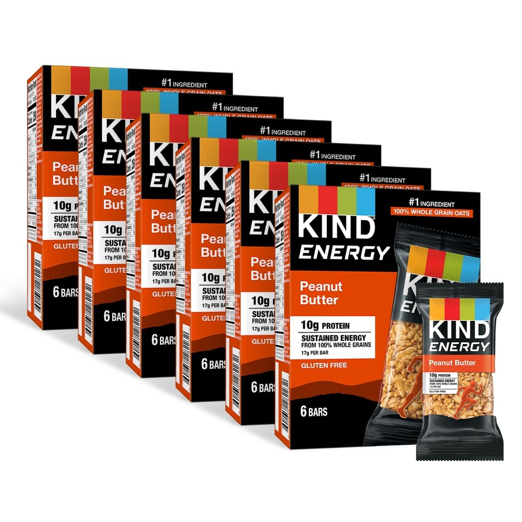 KIND Energi Barer, Peanut Smør, Sunn Snacks, Glutenfri, 10g protein, 36 greve