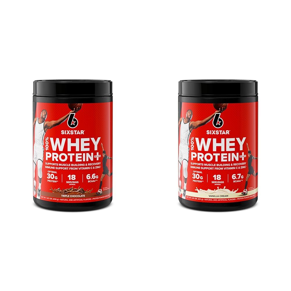 Seksstjerners Elite Series 100% Whey Protein Plus Trippel Sjokolade 1.8lbs US & Elite Series 100% Whey Protein Plus Vanilla Cream 1.8lbs US