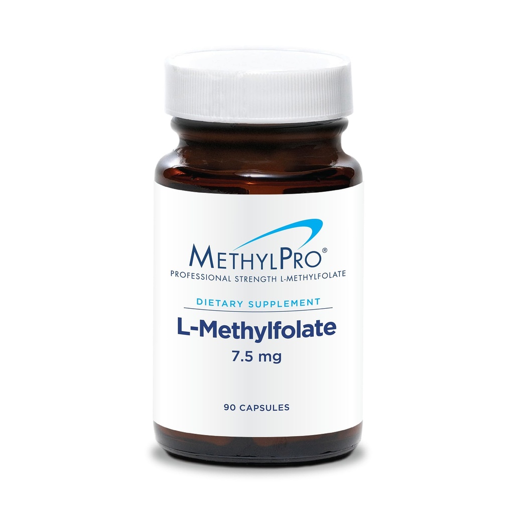 MetylPro L-metylfolat 7,5 mg - Støtter et sunnt mindset - aktiv folat for metyleringsstøtte og biokjemiske reaksjoner - høy biotilgjengelig - fleksibel dosering - 90 serveringer - 90 kapsler