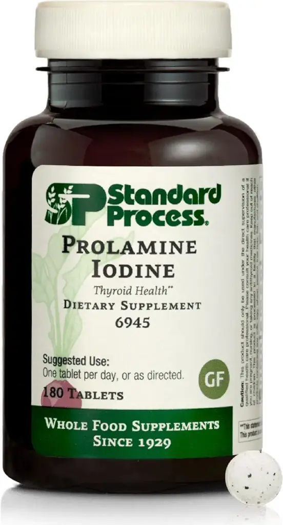Standard prosess - Prolamin Iodine - støtter sunne iodine nivåer, sunne thyroid funksjon, kalsium, jodin, glutenfri og vegetarisk - 180 tabletter