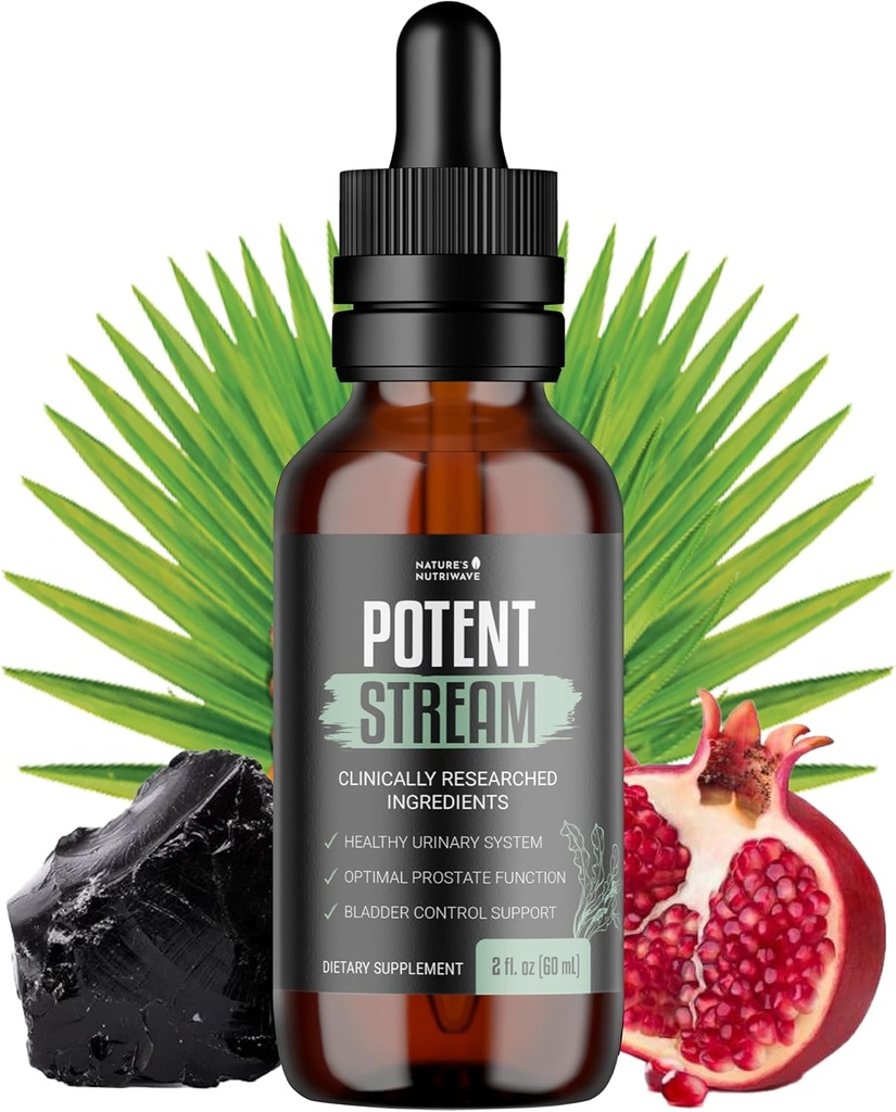 PotentStream Drops - Original Formula, naturlig flytende kosttilskudd med planteekstrakter 100% naturlig, laget i USA, 1 måneds forsyning