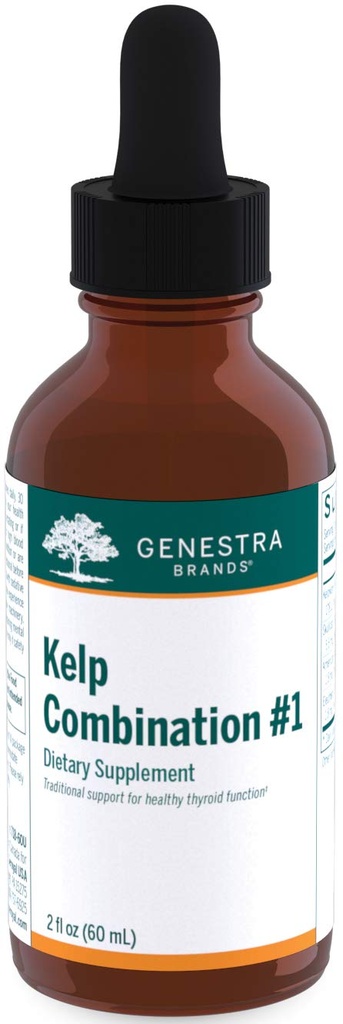 Genestra Brands Kelp Kombinasjon #1 Inneholder Bladderwrack, Borage, Skullcap, American Ginseng og Eleuthero ® 2 fl oz.