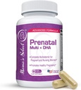 Mama's Select Prenatal Vitaminer for kvinner med jern, vitamin D, DHA og mer for gravide kvinner, Metyl Folat trygt for MTHFR - Gentle on Mage, 60 Veggie kapsler