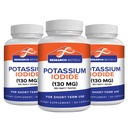 Max-Bio Kalium jodide 130 mg kapsler - 180 greve - Kosttilskudd for Thyroid støtte og beskyttelse