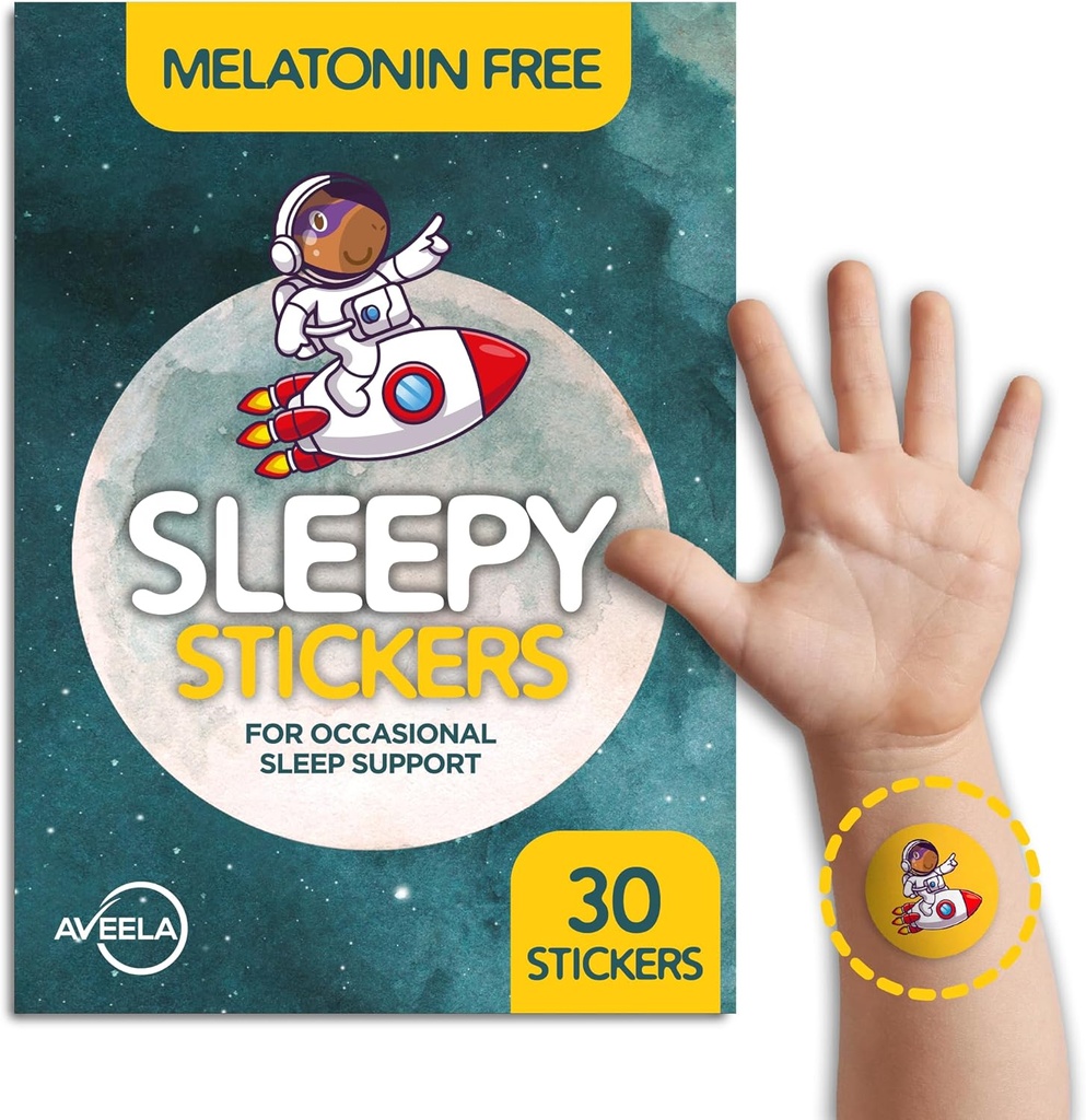 Aveela Sleepy klistremerker Melatonin Gratis for barn og voksne (30 Pack) soveplasser for barn, naturlig og sukkerfri.