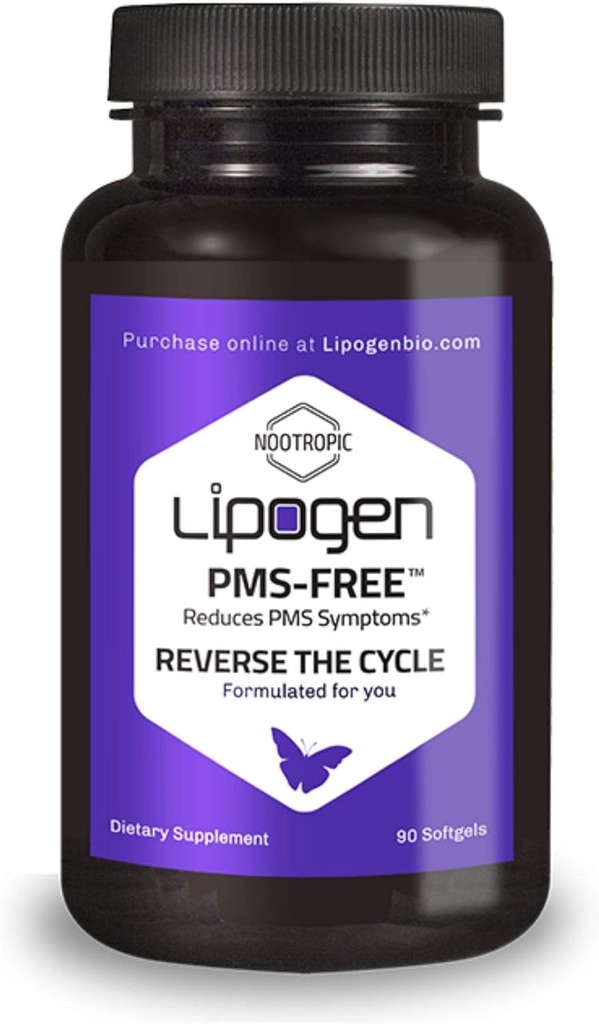 PMS Relief | Positiv vitaminer Påvirkning på PMS, Mood, Stress & Hormon Balance | Fosfatidyderin og Fosfatidsyre | PMS Støtte Supplement: 90 softgels, 30 dagers Supply