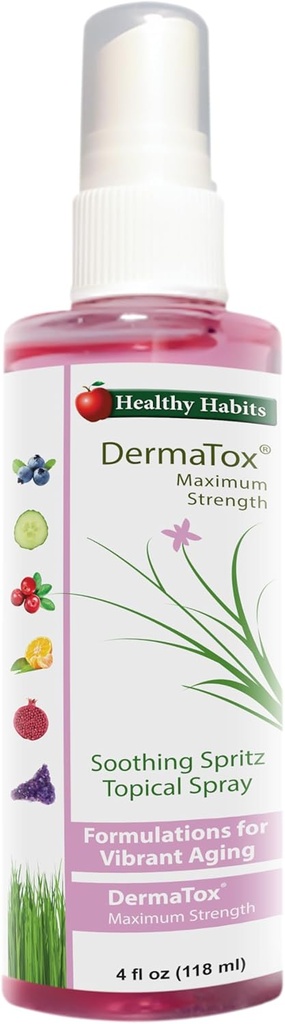 Sunn Habits DermaTox 4oz Soothing Spritz Topical Spray Alle formål Trygg og effektiv Topical Spray Soothing Hud Nourishment