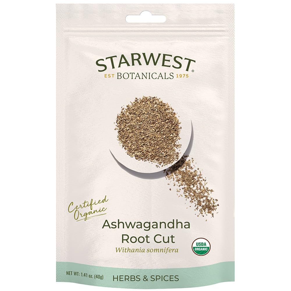 Starwest Botanicals Ashwagandha Root Cut Organic Eco-vennlig (1.41 oz)