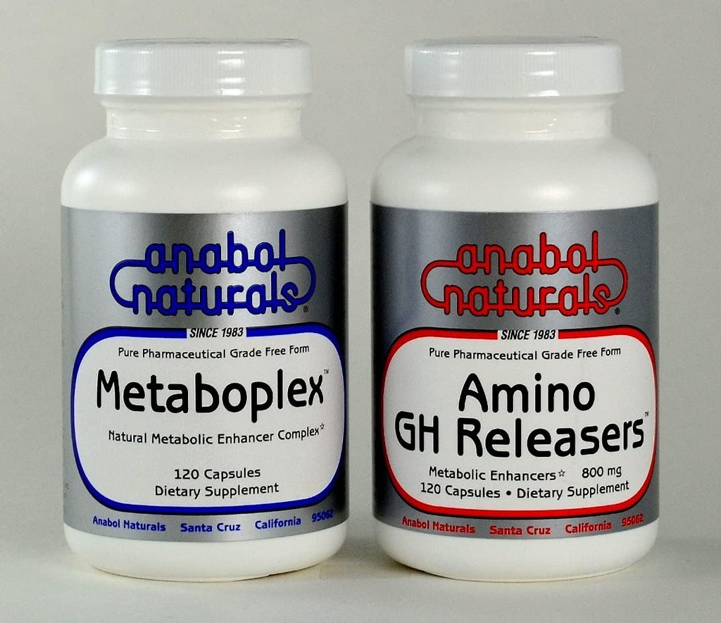Anabol Naturals Meta GHR Stack: Metaboplex 120 kapsler, 600 mg og Amino GHogeners120 caps, 800 mg