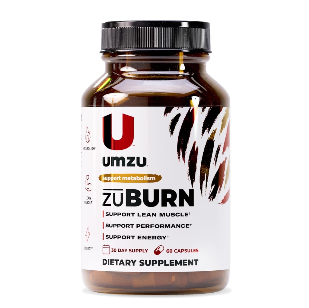 UMZU ZuBurn Energy Support Supplement – 30 dagers forsyning – Koffein, Mitoburn, Capsimax, Grains of Paradise, B6 & B12 – Støtter daglig energi, fokus og aktiv livsstil – cGMP, USA