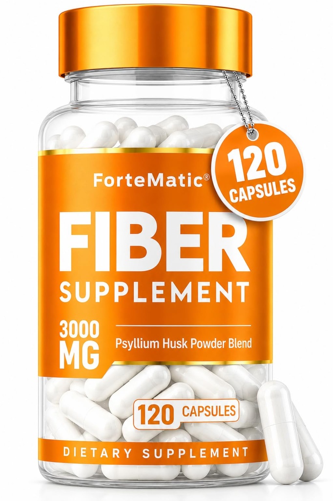 USAs mest fiberrik kosttilskudd 120 kapsler Mega Dosis 3000mg blanding Psyllium Husk, Aloe Vera, Chia Seed & Flaksfrø pulver Gut Helse, Stivelse