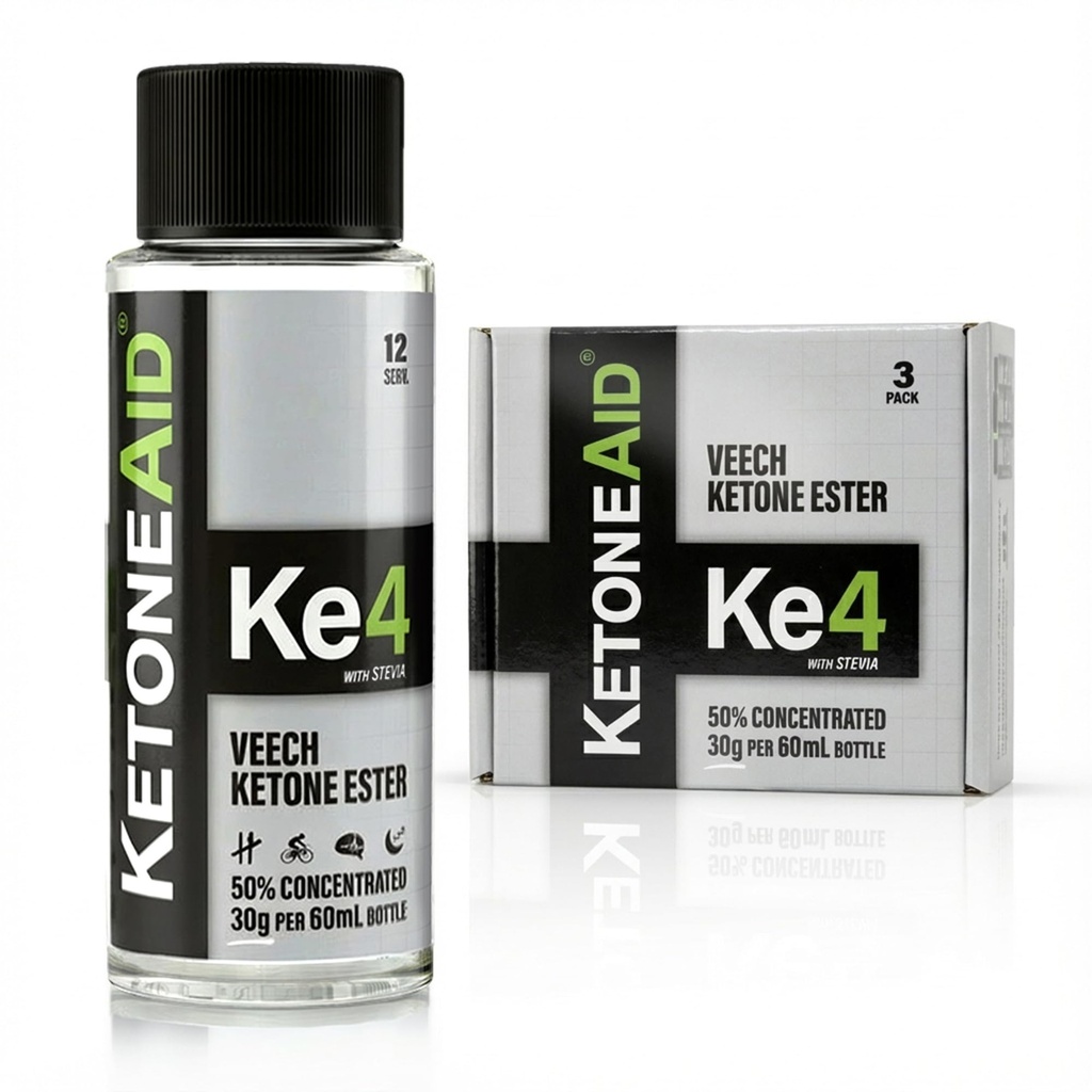 KetoneAid Ke4 Ketone Ester Concentrate | Ikke et keton salt, ingen sukker, ingen koffein | Eksogen D-BHB Ester | 12 servering per flaske (3 greve)